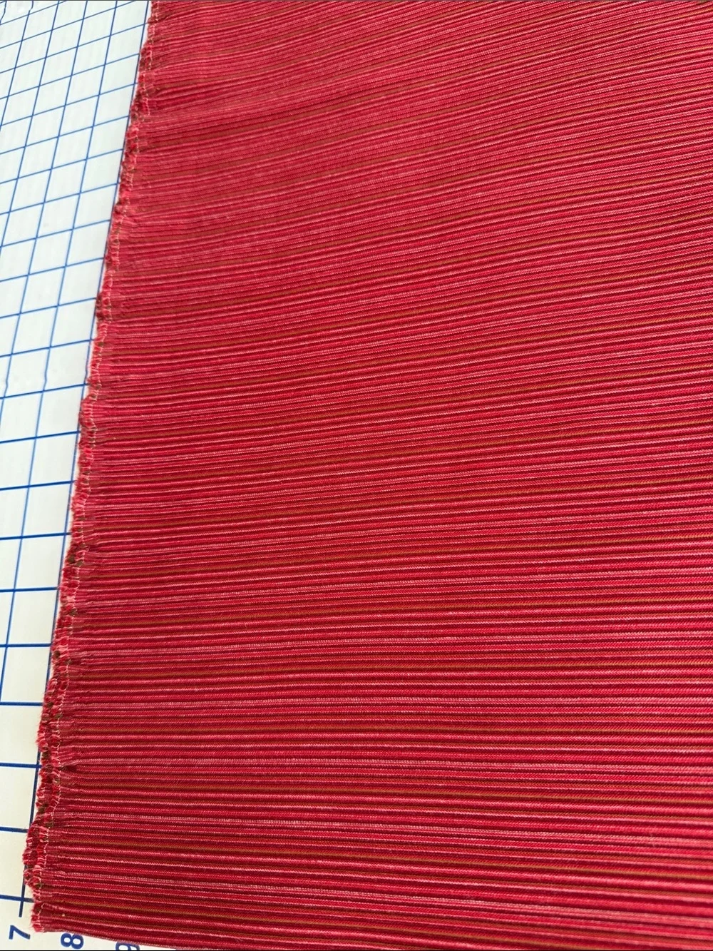 Vintage 1970s Ribbed Knit Fabric Rust/Red Stripe 3.5 Yards x 58” Heavy Stretch